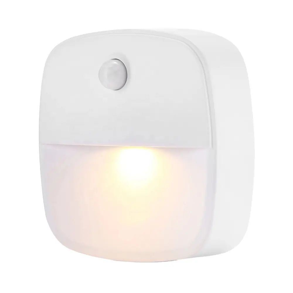 LED חיישן תנועת לילה אור, מיני חם לבן LED מנורת לילה עם חשכה לשחר חיישן תנועה, מתכוונן בהירות עבור שינה