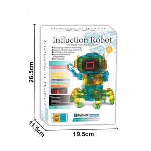 Kit de bricolaje de Robot de inducción inteligente automontado | Programación de codificación STEM Educación AI Aprendizaje temprano Juguetes electrónicos de ensamblaje