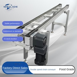 Equipo de plataforma de transportador de cadena de doble velocidad ajustable de velocidad personalizable de fábrica de China para manejo de materiales - Product Image 2