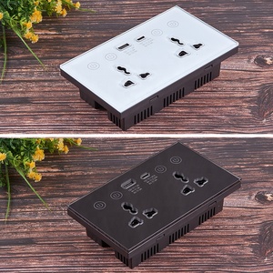 Tuya Smart ZigBee Power Statistical <strong>Socket</strong> 20A <strong>With</strong> <strong>USB</strong> Type c Glass Panel <strong>Multi</strong> <strong>Functional</strong> Double <strong>Socket</strong> 110V-240V