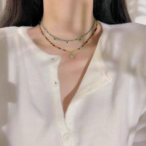 ヨーロッパとアメリカのスタイルのヒップホップネックレス、女性の二層ビーズセーターチェーン - Product Image 1