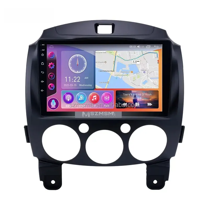 Maisimei 9 "Android 11,0 reproductor Multimedia de coche Android radio de coche para 2007-2013 MAZDA 2 con USB música WIFI 1080P