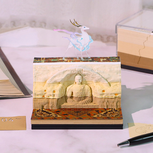 Bloc de notas de Arte de papel de bloque de notas adhesivas de calendario 3D de doble cara recién llegado Bloc de notas de promoción de regalo de negocios único Bloc de notas 3D con Moq bajo - Product Image 3