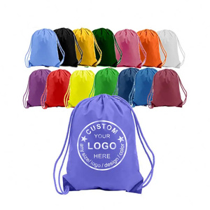 Sublimación Cadena Nylon Impermeable Bolsa con cordón Logotipo personalizado Poliéster Mochila personalizada Gimnasio Deporte Bolsa con cordón con logotipo - Product Image 5