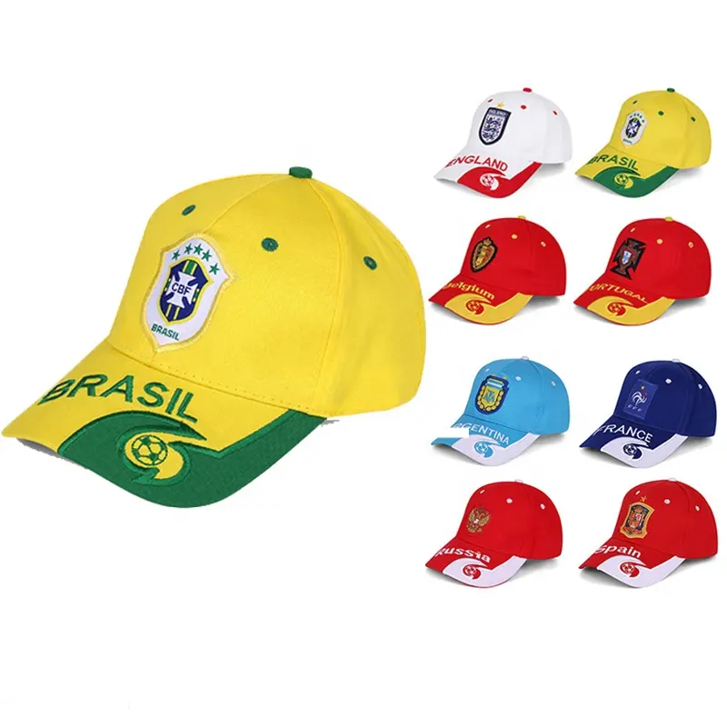 Catar-Gorra deportiva con bordado personalizado, sombrero de béisbol con visera, Copa del Mundo, fútbol, fiesta, animación, 2022