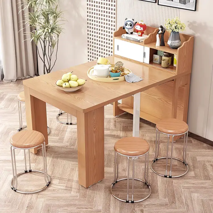 Mesa de comedor multifuncional de alta calidad, muebles de expansión, mesa de comedor de estiramiento de madera