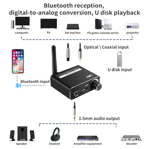 Receptor de diente azul 3 en 1, convertidor de audio digital a analógico, adaptador AUX de Reproducción USB analógica, 5,0 - Product Image 3