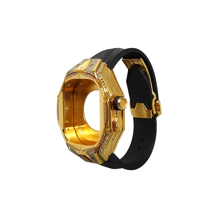 Neues Design Ultra Full Diamond vielseitiges rundes Uhrengehäuse kratz feste modische Bohr lünette für Smartwatch