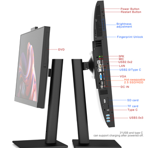 Intel Core I3 I5 I7 I9 24/22 Kompyuter AIO bilgisayar ile LCD ekran inç dokunmatik All-in-One ofis PC - Product Image 4