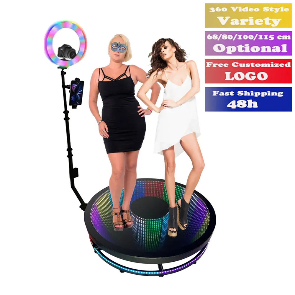 Almacén europeo de alta calidad 360 fotomatón 2-8 personas máquina giratoria fiesta Video Spin 360 Photobooth para compartir vídeo
