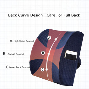 כרית תמיכה לגב תחתון ארגונומית מתכווננת, קצף זיכרון, עם רשת מאווררת ונושמת ורצועות מתכווננות - Product Image 3