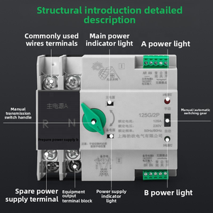 2P 3P 4P ATS Uninterrupted Power Generator Din Rail Dual Power Automatic Transfer <strong>Switch</strong> Selector <strong>Switches</strong> 63A 100A <strong>125A</strong> PC Type - Product Image 5