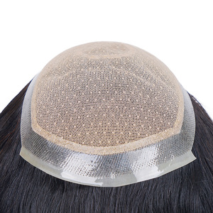 2022人毛100% 男性カツラ人毛男性用黒髪 - Product Image 2