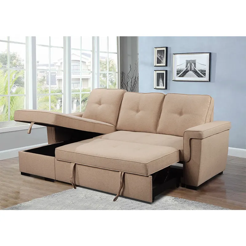 Fornitura diretta in fabbrica divano moderno Set mobili divano convertibile Cum Bed con grande contenitore divano letto personalizzato