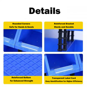 Nhiệm Vụ Nặng Nề <span class=keywords><strong>Stackable</strong></span> Bộ Phận Hộp Lưu Trữ Gia Cố PP Chất Liệu Tùy Chỉnh Cho Kho Bán Lẻ Phần Cứng Tổ Chức - Product Image 3