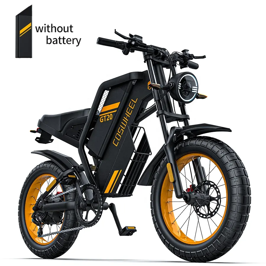 Coswheel GT20 Without Battery Fast Fat Tire Electric Bike Factory Direct 1500w Power eBike Cheap Mountain Bike 7 Speed Fatbike