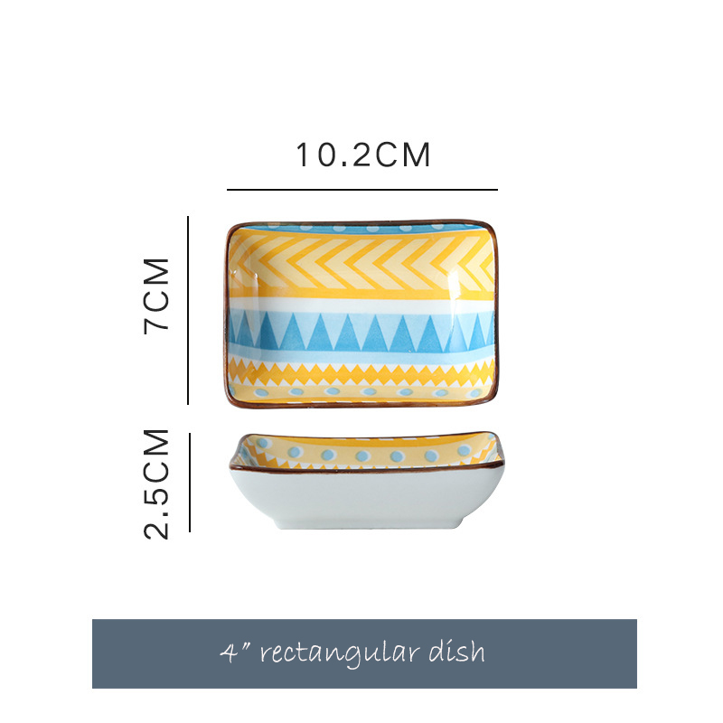 Plat rectangulaire de 4 pouces