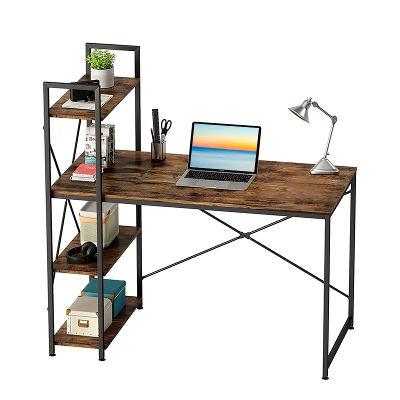 New Design Computer Desk with Storage Shelves Home Office Desk Writing Study Table for Small Space