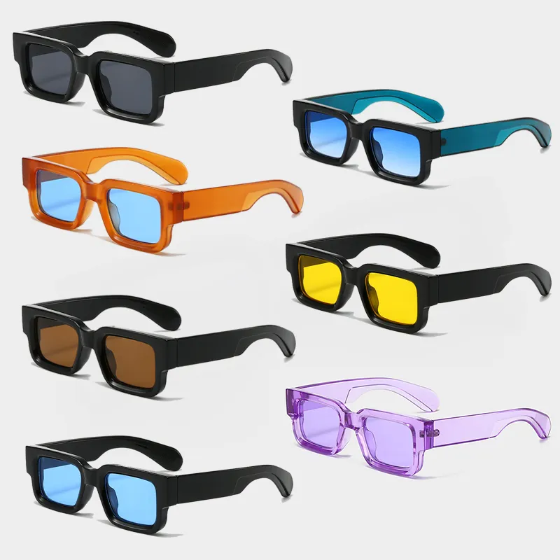 2024 más nuevo pequeño marco grueso sombra al por mayor moda de lujo personalizado marca diseñador gafas de sol cuadradas mujeres 3401
