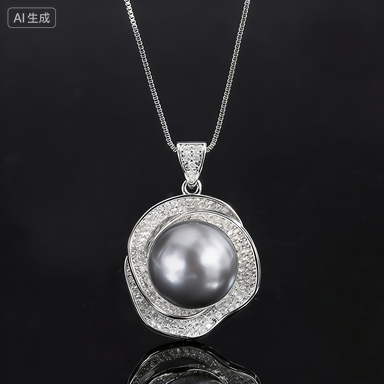 Gray bead pendant