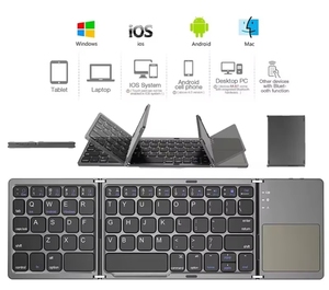 Hot Sale Ultra-Thin Foldable <strong>Mini</strong> <strong>Keyboard</strong> with Touchpad Slim Portable Wireless for <strong>Bluetooth</strong> <strong>Keyboard</strong> for PC Tablet USB - Product Image 2