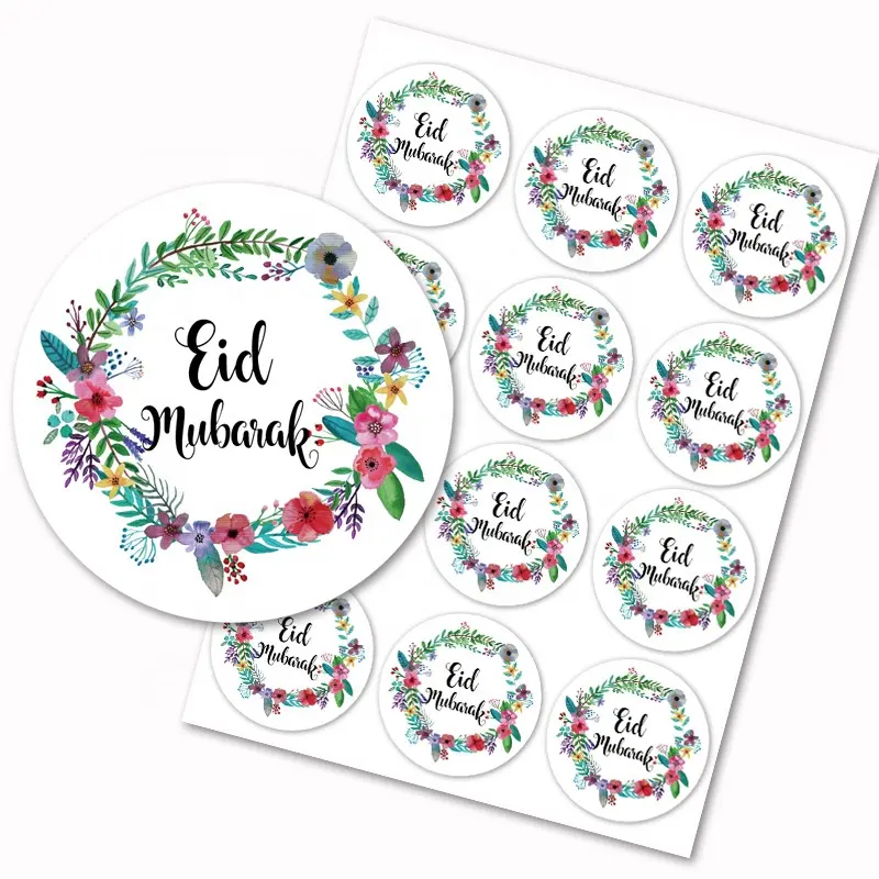 Ramadan Mubarak decorazione Islam musulmano Ramadan Kareem Festival bomboniere regali etichette EID Mubarak fiori Decor adesivi