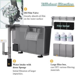 Quiet 8W/10W Fish Tank <strong>Filter</strong> for <strong>Small</strong> and Medium Tanks Featuring Activated Carbon &amp; <strong>Filter</strong> Sponge Durable ABS Material - Product Image 3