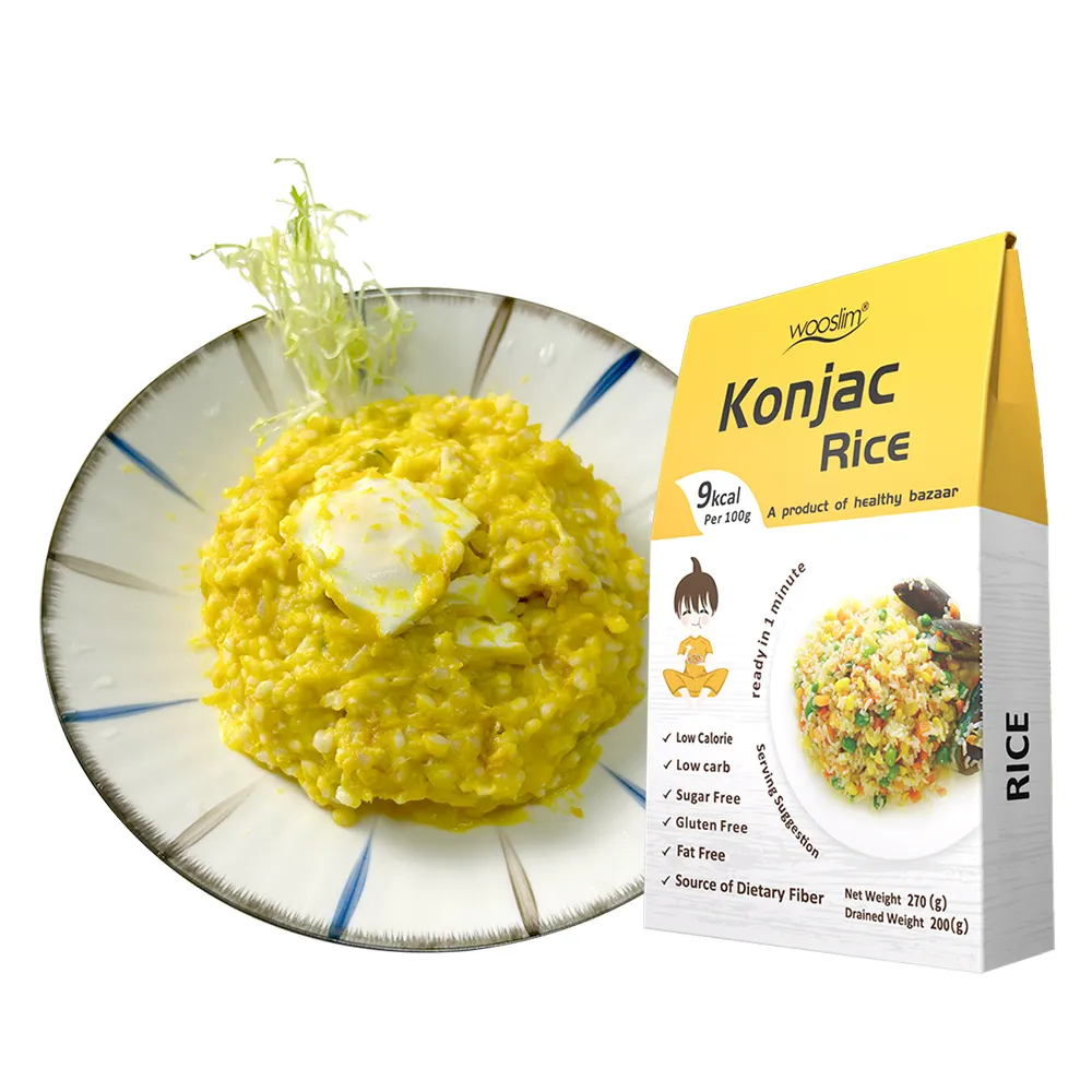 Pasta Keto senza uova Konjac riso sfuso Private label cibo Keto dieta Shirataki riso riso sottile Konjac riso