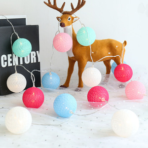 Cotton Line Ball Shape LED <strong>Light</strong> <strong>String</strong> Holiday Lighting for Wedding Parties Home Decorative Different <strong>Color</strong> LED Ball - Product Image 4