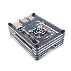 Custodia in acrilico Raspberry Pi 4 modello B scatola da 9 strati custodia nera e trasparente con ventola di raffreddamento - Product Image 2