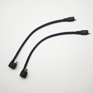 20ซม. สีดำรูปตัวยู USB Type C สายเคเบิลมุมขวาของตัวผู้ไปยังสายเคเบิลแบบ USB Type C