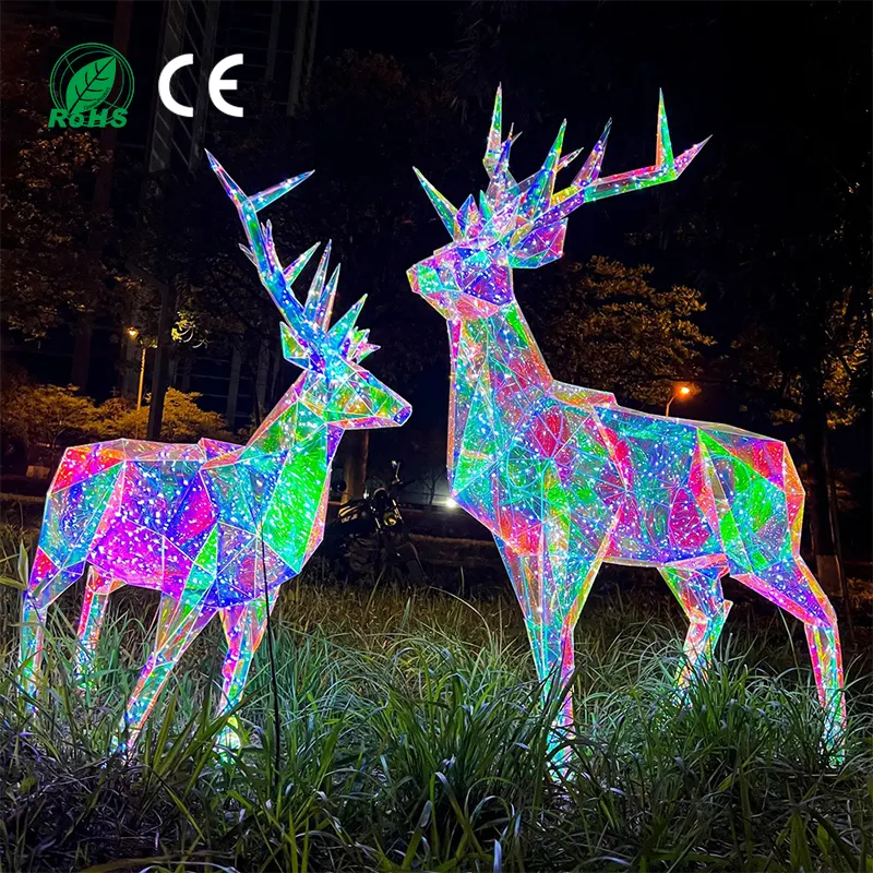 Motivo a LED con luce di renna di colore Fantasy 3d per decorazione stradale per luci natalizie all'aperto decorazioni natalizie