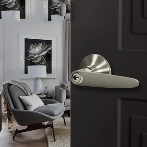 SENHO ANSI sınıf 3 kalite seviyesi ahşap kapı giriş kolu seti ile kilit ve anahtar ön kapı kolu çinko alaşım - Product Image 5