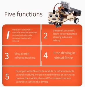 Kit de aprendizaje de coche inteligente multifunción STEM, Kit de Robot de programación, placa de desarrollo Compatible con Arduino UNO, juguetes para niños