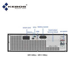 KR11-1K Kebos (L) SNMP USB RS232 порты чистая Синусоидальная волна 1000va 900 Вт однофазная онлайн-стойка с ЖК-дисплеем - Product Image 5
