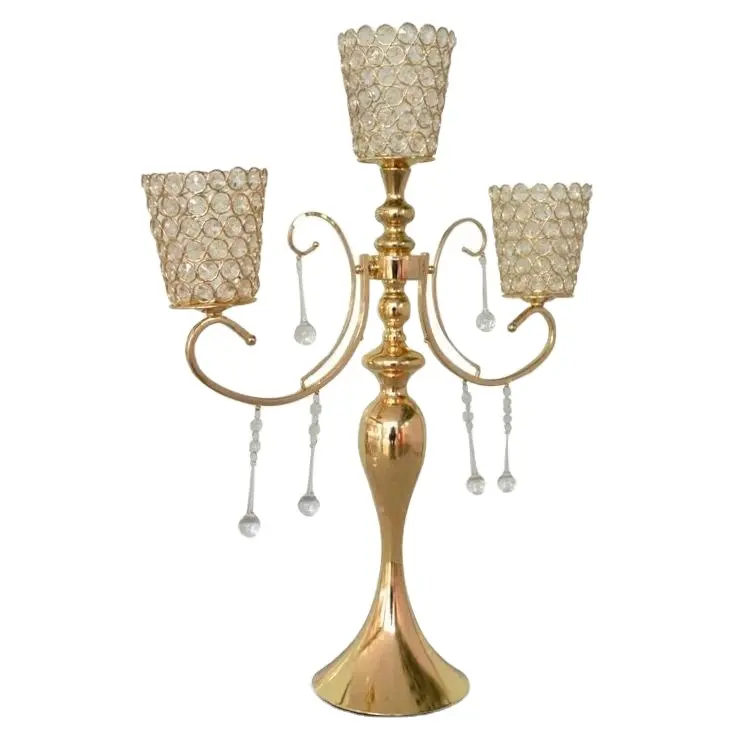 2017 A Buon Mercato matrimonio decorativo oro sfera di cristallo candelabri in vendita