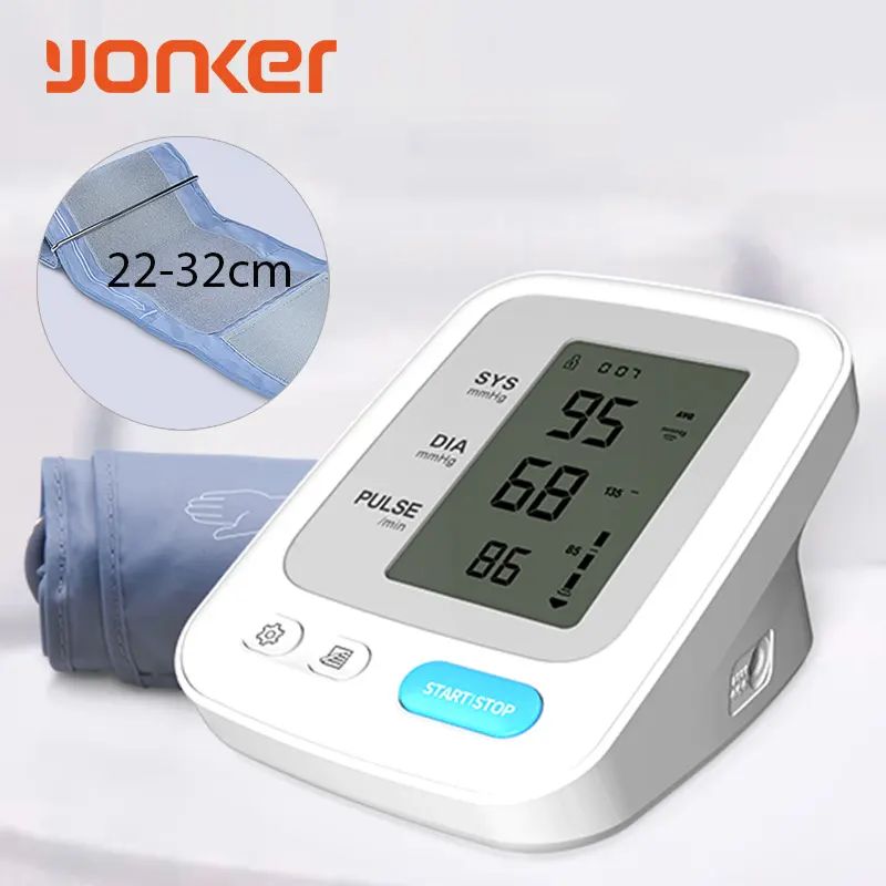Yonker جهاز قياس ضغط الدم المحمول من النوع العلوي من الذراع جهاز قياس ضغط الدم جهاز مراقبة ضغط الدم الرقمي جهاز مراقبة ضغط الدم
