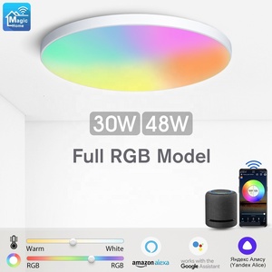 Modern akıllı ev aydınlatma WiFi APP uzaktan kumanda ses kontrolü 30W CCT RGB akıllı led tavan ışık - Product Image 1