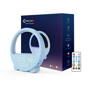 Smart RGB Atmosphere <strong>Lamp</strong> Hygrometer Thermo Monitor Desk Light Temperature Humidity Ambient Lighting <strong>Time</strong> Display - Product Image 5