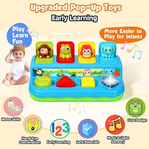 Interactive Pop up Animals Toy Bouncing <strong>Box</strong> Baby Fine Motor Skills Training Montessori Early Development Toy with Lights &amp; Music - Product Image 2