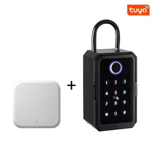 Tuya akıllı anahtar kilit kutusu Wifi etkin Fechadura elektronik parmak izi şifre duvara monte güvenlik TTLock App BT ahşap çelik - Product Image 3