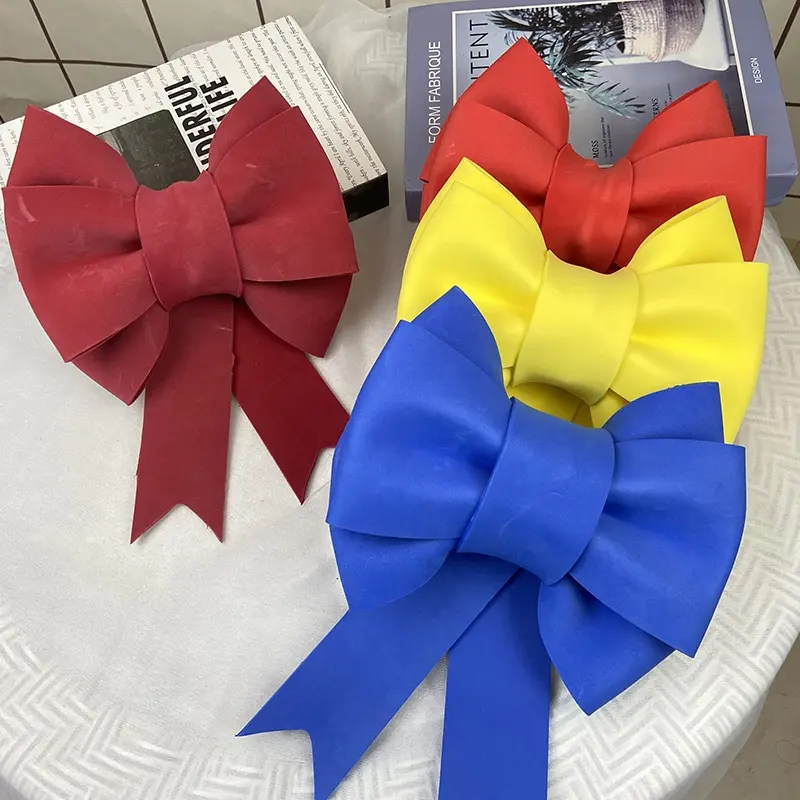 Colorful Handmade PE Bow DIY Foam Multi-Color Bow Wedding Holiday Home Hanging Ornament Gift Box Decoration