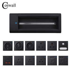Coswall เต้ารับติดพื้นผิวแบบพรีเมี่ยม5วิธีพร้อมสวิตช์ติดผนังแบบรีดอลูมิเนียมฝาครอบแบบคอมโบเท่านั้น - Product Image 1