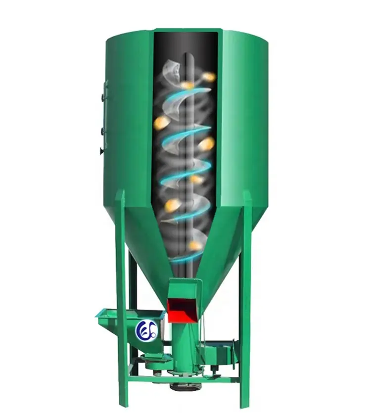 Mezclador de alimentos vertical para uso doméstico, 500kg, 1000kg