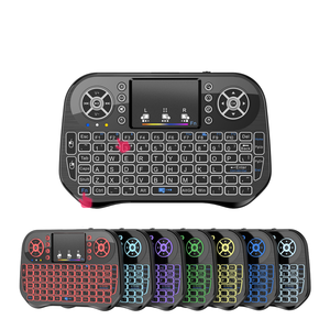 7-Color I10 Mini inalámbrico 2,4 GHz RGB retroiluminado 108 teclas multifuncional Air Mouse Touchpad Control remoto para computadora portátil Android - Product Image 1