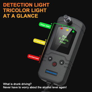 Sürücü kişisel test alkol güvenli sürüş elektrokimyasal sensör ayarlanabilir Alarm noktası araba kontrolü başlangıç alkol test cihazı - Product Image 4