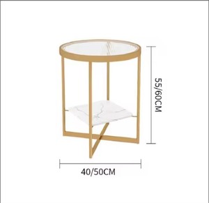 简约轻便豪华边桌现代家居创意玻璃角桌圆铁小茶桌 - Product Image 6