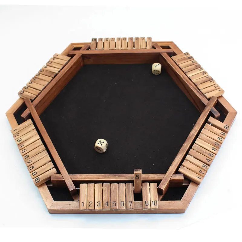 La caja de juego de dados 2-4 de la familia mesa de tablero de madera juegos de matemáticas para adultos y niños