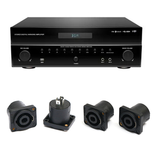 Conector de altavoz de audio profesional con enchufe de audio 6,35 de muestra gratis OEM Micrófono de enchufe hembra de cuatro núcleos con ohmios cuadrados - Product Image 1