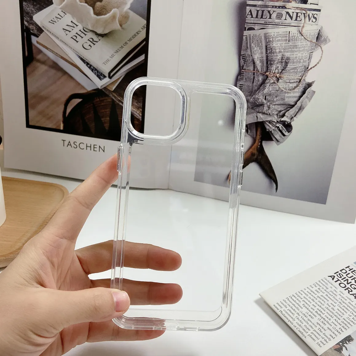 Coque de téléphone en TPU souple de luxe pour iPhone 15 11 12 13 14 Pro Max Crystal Transparent Bumper Cover